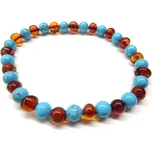 Náramek jantar a tyrkys Tosca