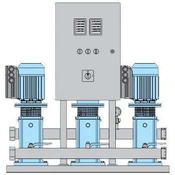 Čerpadlo Calpeda BS3V 3MXVE 50-1603 3x4kW 400V automatická stanice se třemi frekvenčními měniči