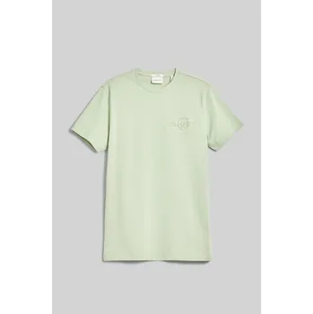 Pánské oblečení TRIČKO GANT SLIM TONAL SHIELD PIQUE SS TSHIRT MILKY MATCHA
