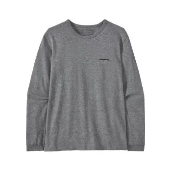 Dámské tričko Patagonia Long-Sleeved P-6 Logo Women Gravel Heather šedá L