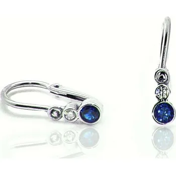 Náušnice Diante Zlaté náušnice s modrým kamenem 31502397