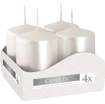 Svíčka svíčka adventní 60x40mm BÍ metalická lesk. (4ks)