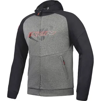 Pánská mikina TOUCHDOWN 1103 - pánská šedočerná moto mikina Ixon - XL