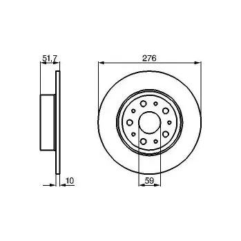 Brzdový kotouč Brzdové kotouče 276 mm Lancia KAPPA SW (838_) - BOSCH