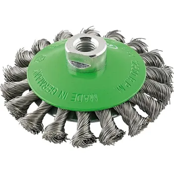 Kuželový kartáč nerez m14 splétaný 115x0,35mm format