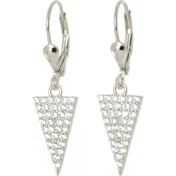 Náušnice Dámské stříbrné visací naušnice s čirými zirkony STNAU1881F