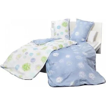 Povlečení Bavlněné povlečení Orbit - modro bílý 140x220 70x90