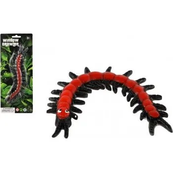 Figurka Stonožka natahovací lezoucí po skle plast 22cm na kartě 11,5x28,5cm