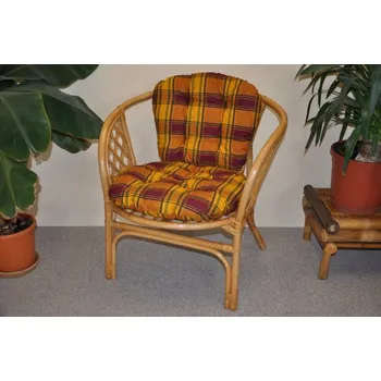 Zahrada Axin Trading s.r.o. Ratanové křeslo Bahama medové polstr okrová kostka