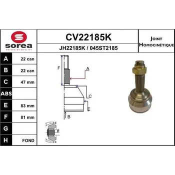 Autodíl Sada kloubů, hnací hřídel EAI CV22185K