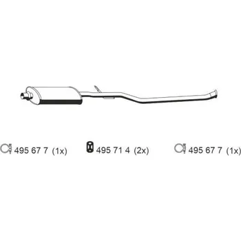 Tlumič výfuku Stredni tlumic vyfuku ERNST 500289