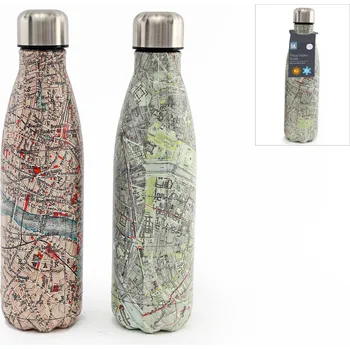 Láhev Láhev na vodu CITY MAP, 500 ml, 2 druhy, SIL