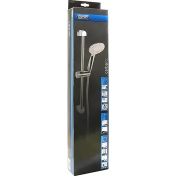 Sprchová hlavice CORNAT Carballo sprchový set, 5 trysek, hadice kovová 150 cm, tyč na stěnu 59 cm, chrom