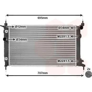 Chladič motoru Chladič, chlazení motoru VAN WEZEL 37002169