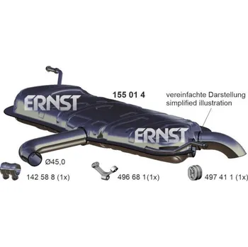Tlumič výfuku Zadni tlumic vyfuku ERNST 155014