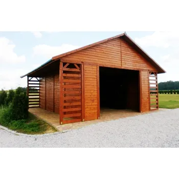 Přístřešek na auto Garážové stání +2 dřevníky