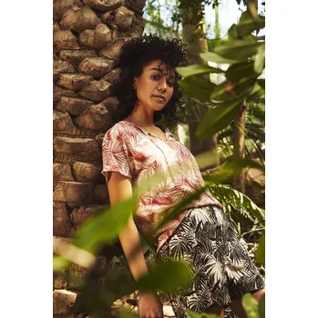 Košilová halenka s rostlinným potiskem Marisse bílá | tmavě červená | růžová | fuchsiová | vícebarevná 1929540