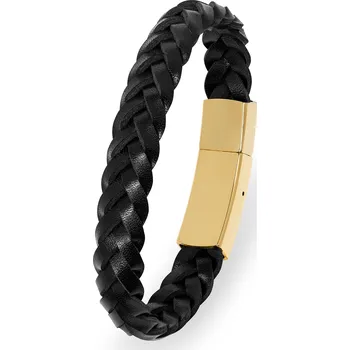 Náramek Troli Kožený náramek s pozlaceným zapínáním Leather 23 cm + 2 měsíce na vrácení zboží