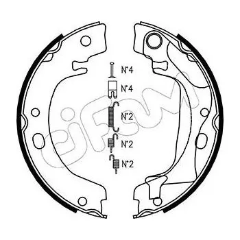Lanko parkovací brzdy Sada brzdových čelistí, parkovací brzda CIFAM 153-446K