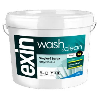 barva na zeď EXIN Wash & Clean - Omyvatelná vinylová barva (7 kg / bílá / 1ks)