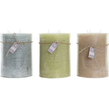 Svíčka Svíčka DKD Home Decor Vanilka Vosk Základní (14,5 x 14,5 x 20 cm) (3 kusů)