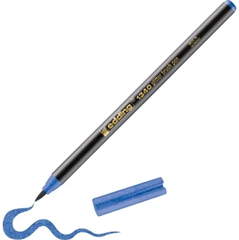 Štětcový popisovač Edding 1340, třpytivě modrý