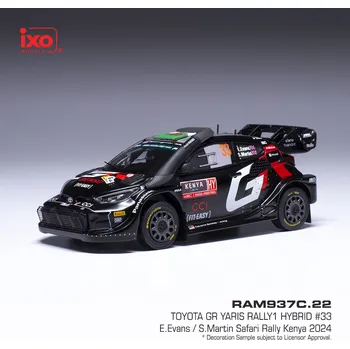 autíčko Toyota GR Yaris Rally1 - Safari Rally 2024 #33 Evans - Martin 1:43 IXO