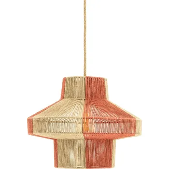 By-Boo Červeno-béžové jutové závěsné světlo Cirque 39 cm