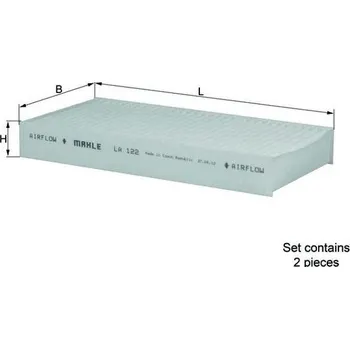 Kabinový filtr Filtr, vzduch v interiéru MAHLE LA 122/S