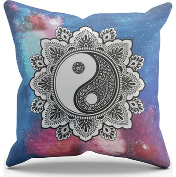 Polštář Milujeme Kameny Povlak na polštář - Jin Jang - duhový 112682