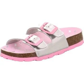 Dívčí pantofle dívčí korkové pantofle FOOTBAD, Superfit, 1-800111-9510, stříbrná - 38