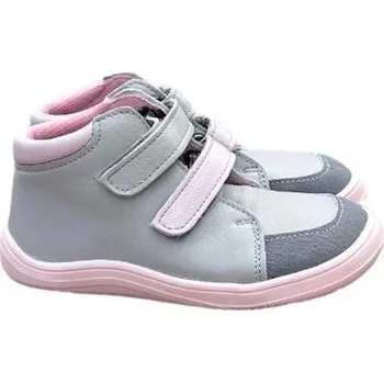 Dívčí tenisky Barefoot dětské kotníkové boty Baby Bare - Febo Fall Grey Pink šedé Velikosti obuvi: 26