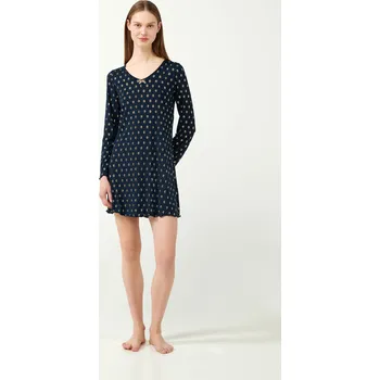 Vamp - Noční košilka s elegantním zlatým potiskem 21835 - Vamp blue s