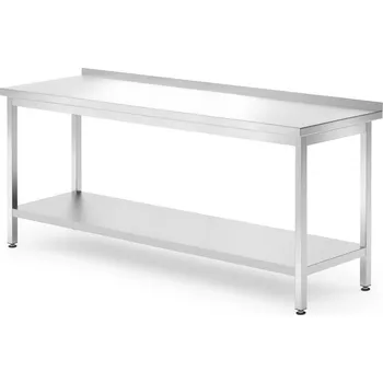 Dílenský stůl Nástěnný stůl s policí – přišroubovaný, hloubka 700 mm, HENDI, Profi Line, 1800x700x(H)850mm