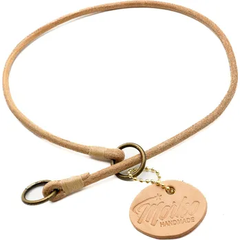 Obojek pro psa Morko Výstavní obojek – přírodní kulatá kůže 5 mm, kování staromosaz cm: 40(cm)