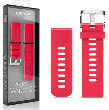 Řemínek na hodinky Řemínek silikonový ALIGATOR 20mm, červený