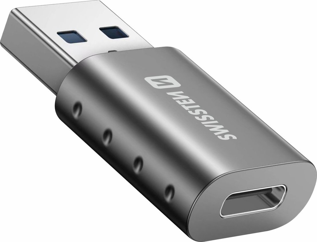 Adaptér - Swissten - USB-C na USB-A - Šedý