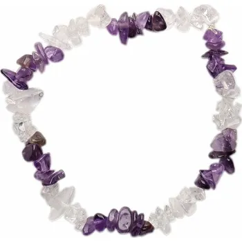 Náramek Křišťál a ametyst náramek sekaný