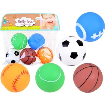 Jokomisiada Gumové míčky pískací sada 5ks ZA3511