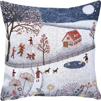Polštář SCANquilt povlak MOTIV zimní příroda bílomodrá 45 x 45 cm