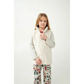 Dívčí tričko Vamp - Dětská fleecová vesta se zipem 21659 - Vamp beige skin 4