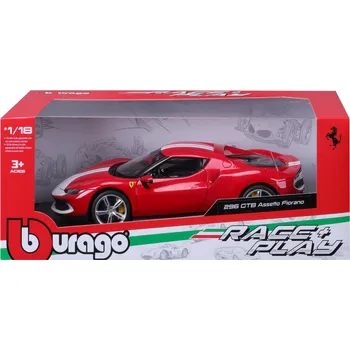autíčko Bburago Ferrari 296 GTB Assetto Fiorano 1:18 červená - expresní doprava