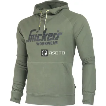 Pánská mikina SNICKERS Bright olivová pánská mikina s kapucí 3XL