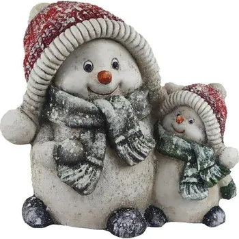 Vánoční dekorace MOREX X6255 sněhulák 30 x 21 x 28 cm šedá