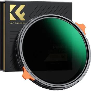 K&F 62MM ND4-ND64 (2-6 Stop) Variable ND Filter and CPL Circular Polarizing Filter 2 in 1 with 28 La