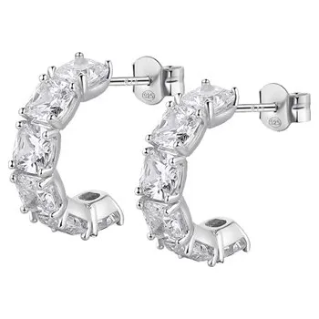 Náušnice Stříbrné náušnice půlkroužky Brosway Fancy Infinite White FIW15 pár + dárek zdarma