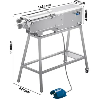 Vinotéka G.Gastro Elektrická plnička klobás - 50L - horizontální - včetně nožního ovládání