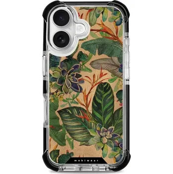 Pouzdro na mobilní telefon Odolný obal Mobiwear MagSafe Elite Bumper - Apple iPhone 16 - D013D Sukulenty (Odolný kryt, pouzdro, obal Mobiwear Elite Bumper na mobil Apple iPhone 16 - D013D Sukulenty, materiál Plast + TPU silikon + kov - zesílená ochrana telefonu, podpora MagSafe,)