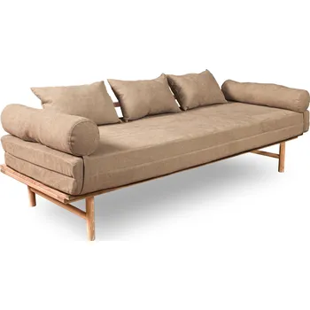 Pohovka Rozkládací pohovka LE MAR 01 201 cm z masivu/béžová