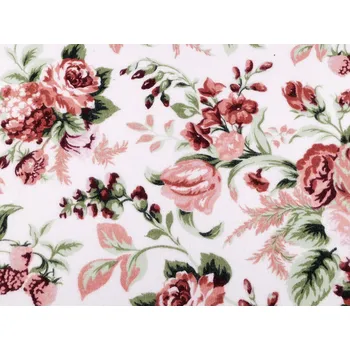 Bavlněný flanel květy, barva 1 (1055N) pudrová